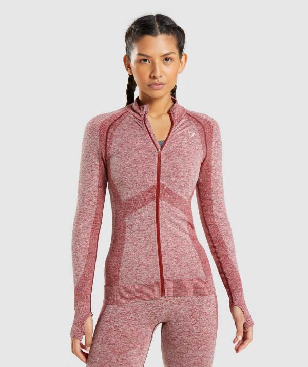 Damske Bundy Gymshark Flex Zip Through Bordove | HY7325968
